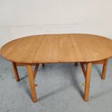 Beech dining table with extensions, 80s