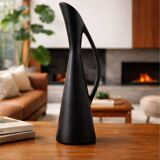 Sculptural black ceramic vase – mid-century modern/vintage design style