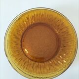 Ensemble 6 assiettes dessert verre pressé moulé motif tournesol vereco