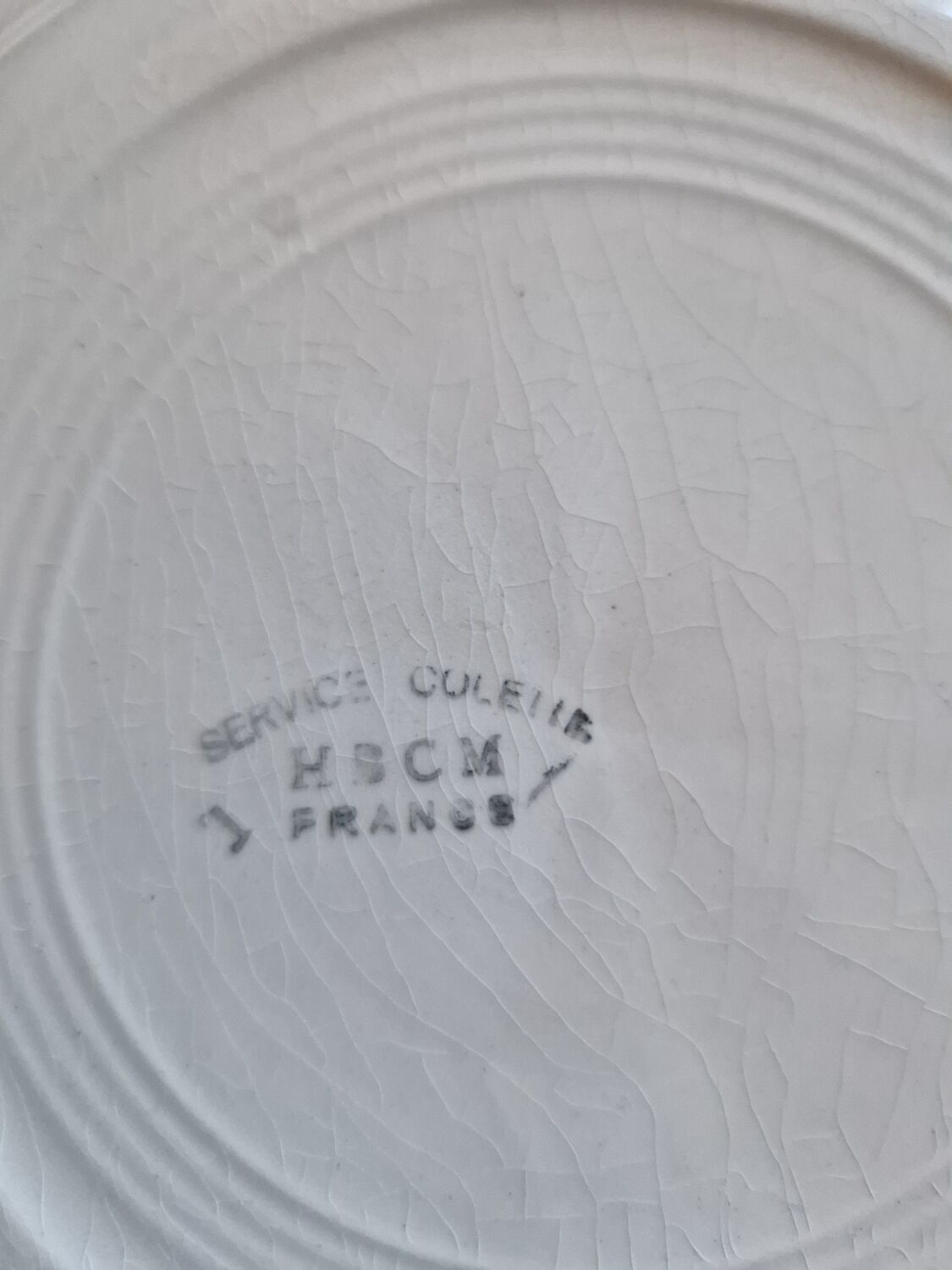 Set of 12 antique Art Deco plates, earthenware from Creil Montereau.