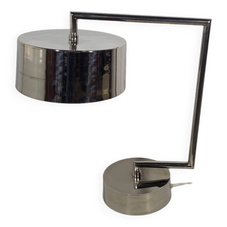 Vintage nickel-plated modernist desk lamp from the 1970s