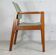 Fauteuil scandinave, bois et simili-cuir, circa 1975