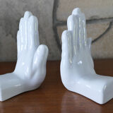 Pair of hands ceramic bookends 1970-80 Netherlands