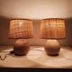 Pair of ceramic bedside lamps