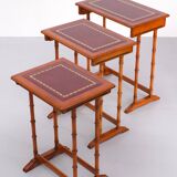 English Cherrywood Nesting Tables from Heldense, 1978, Set of 3
