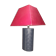 Ovoid lamp sheathed in braided blue leather and saddle stitching