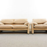 Set of Maralunga 2-seater & armchair by Vico Magistretti for Cassina, Italy
