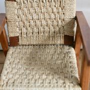 Pair of children's armchairs in rope, attributed to Audoux Minet.