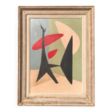 Abstract painting on panel