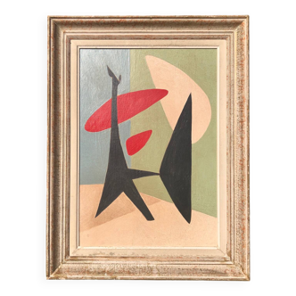 Abstract painting on panel