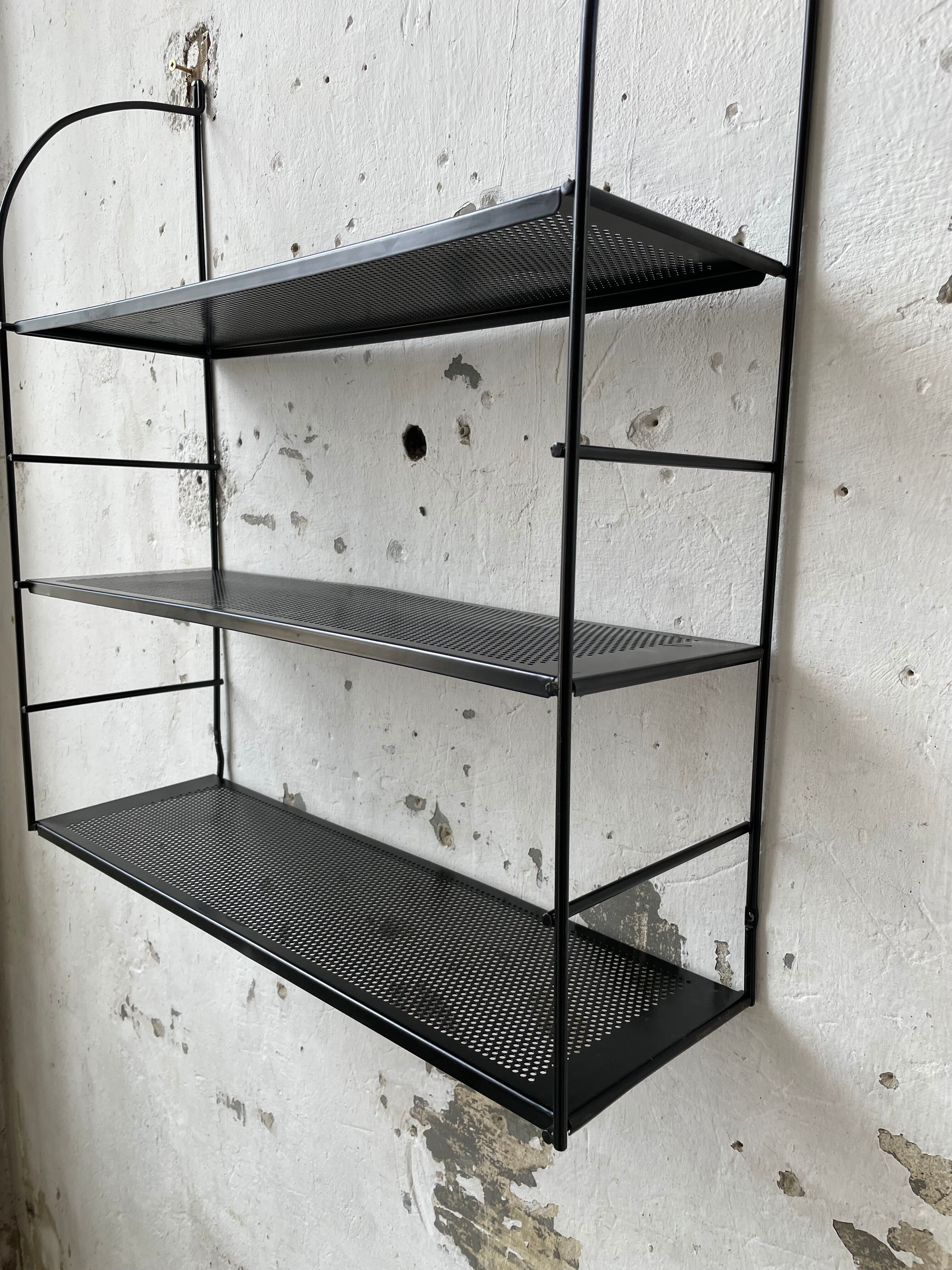 Black metal string shelf