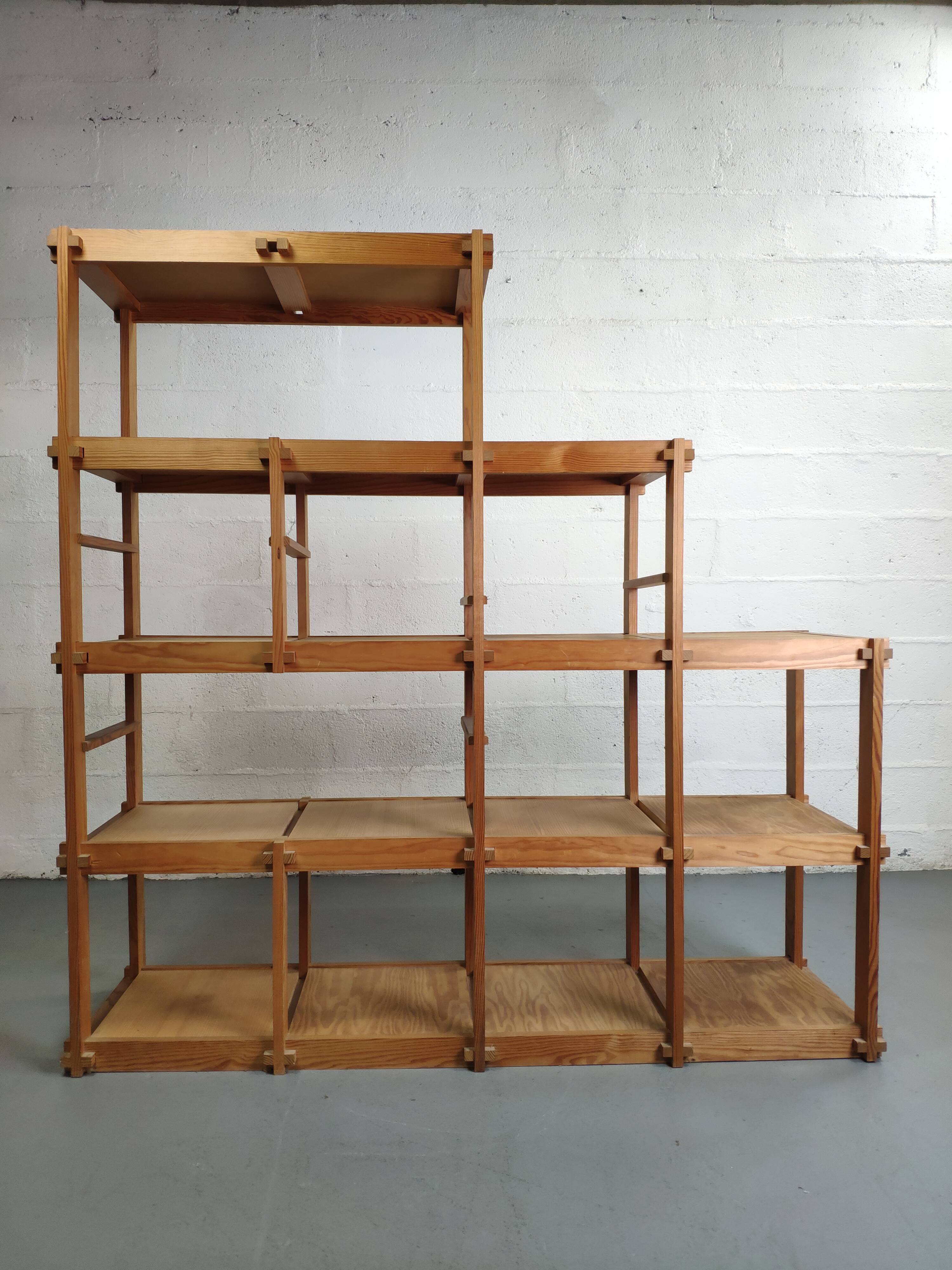 Pine staircase shelf design bauhaus circa 80