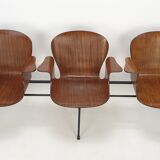 Mid Century Italian 3-seat Bench by Carlo Ratti, 50's