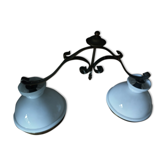 Double Opaline Billiard Pendant Lamp
