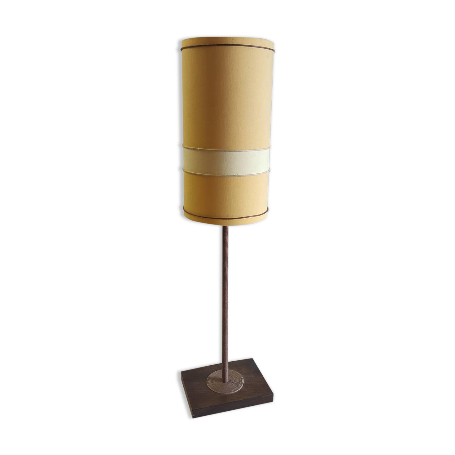 Scandinavian style table lamp in wood and rope - mid 20th century.