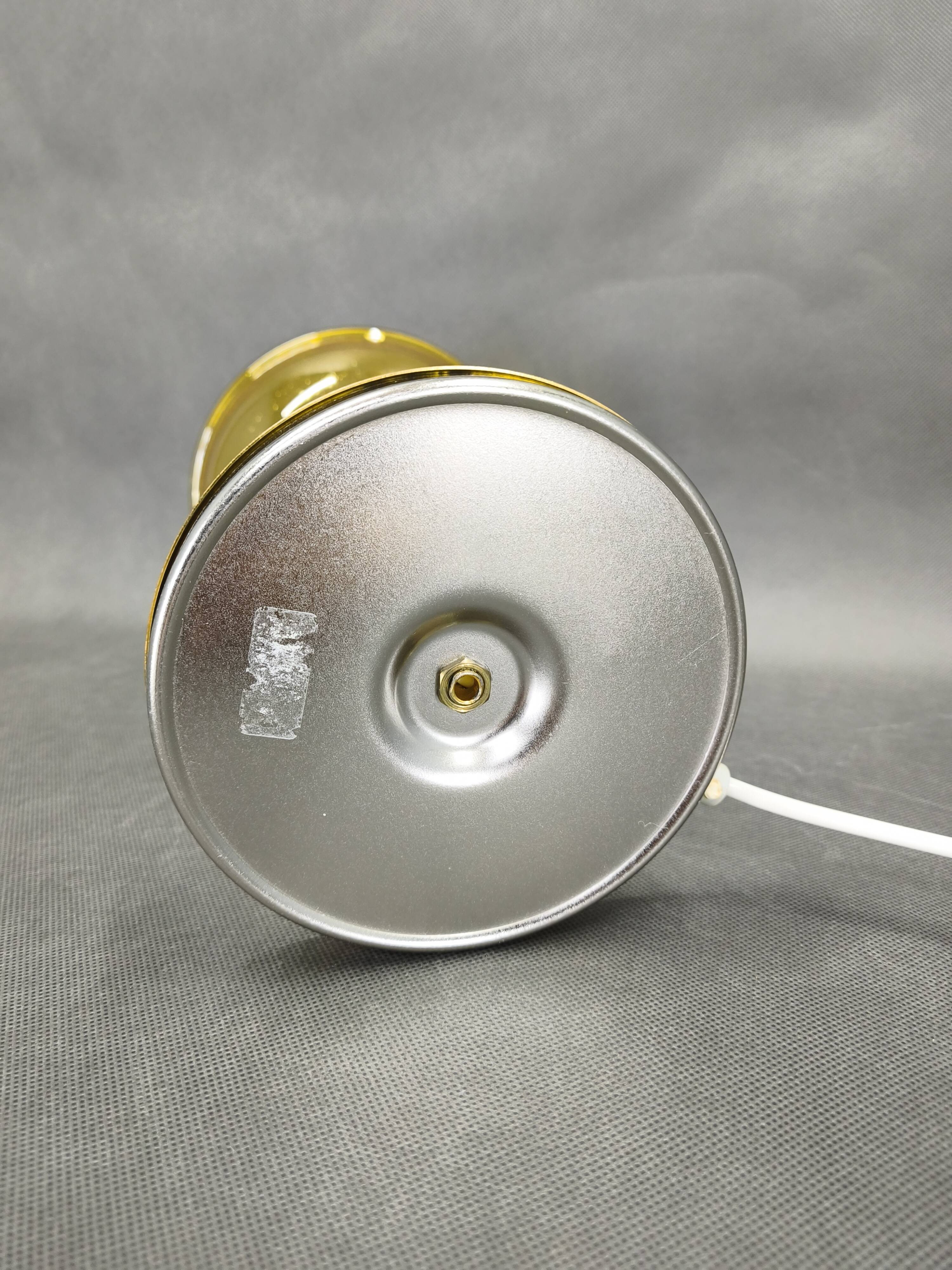 1970s Space Age Table Lamp Brass Glass Kamenický Šenov