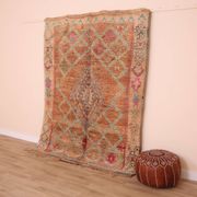 Peach Vintage Moroccan Rug 170 x 230 cm, Berber Wool Rug, Handmade Boho Rug