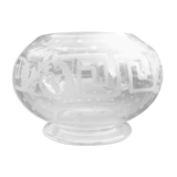 Vase boule en cristal décor gravé XIX ème siècle