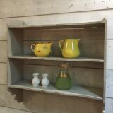 Patinated wooden shelf