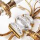 Monumental Bagues style crystal and gilt sconces by Banci Firenze