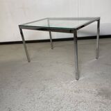 Chrome and glass side table