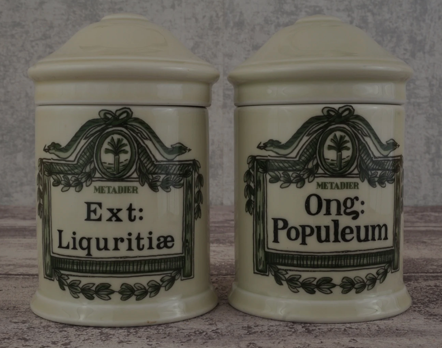 Pair of limoges porcelain storage boxes