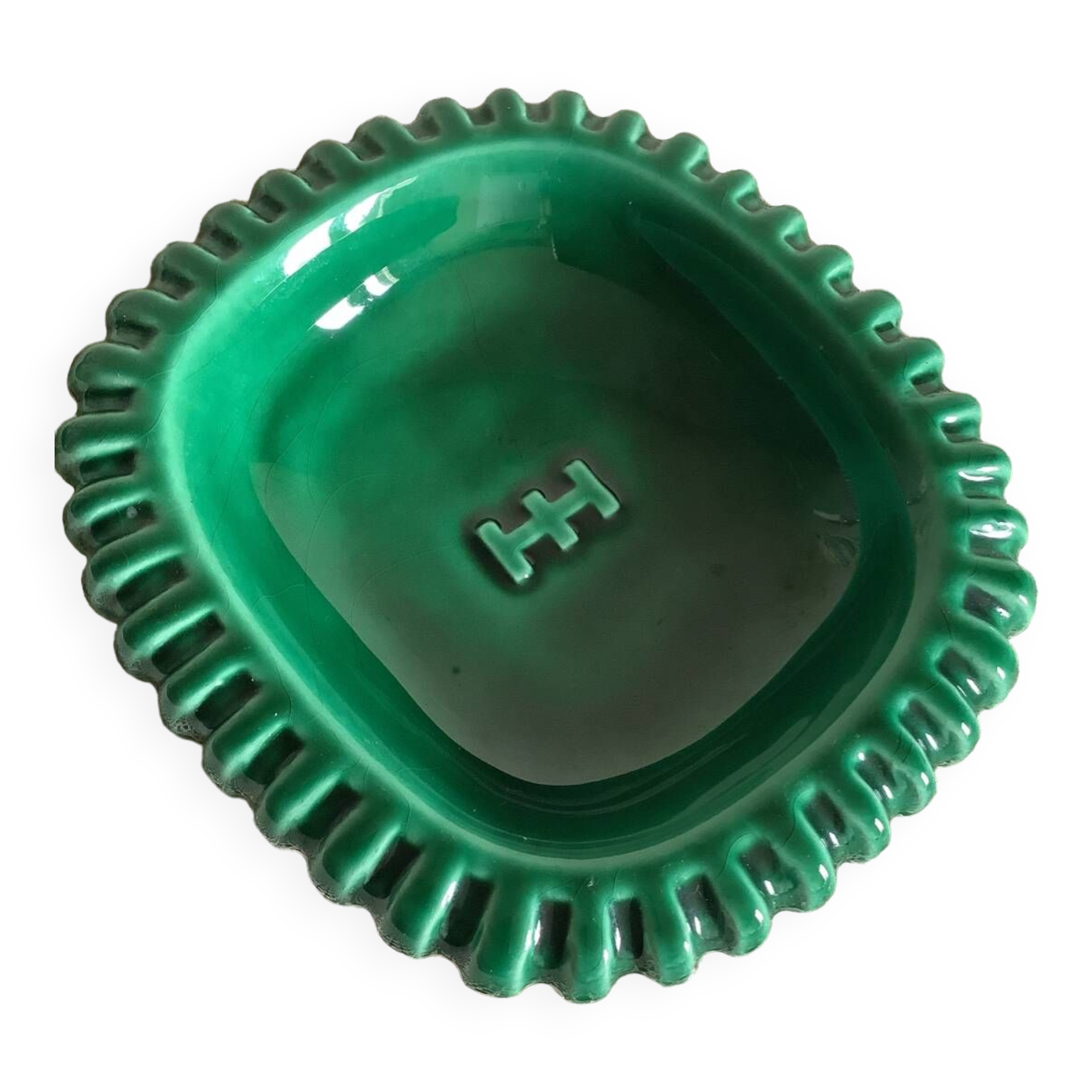 Green ceramic pocket tray