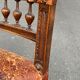 5 chaises Henri II en bois massif et cuir néo renaissance XIXème siècle