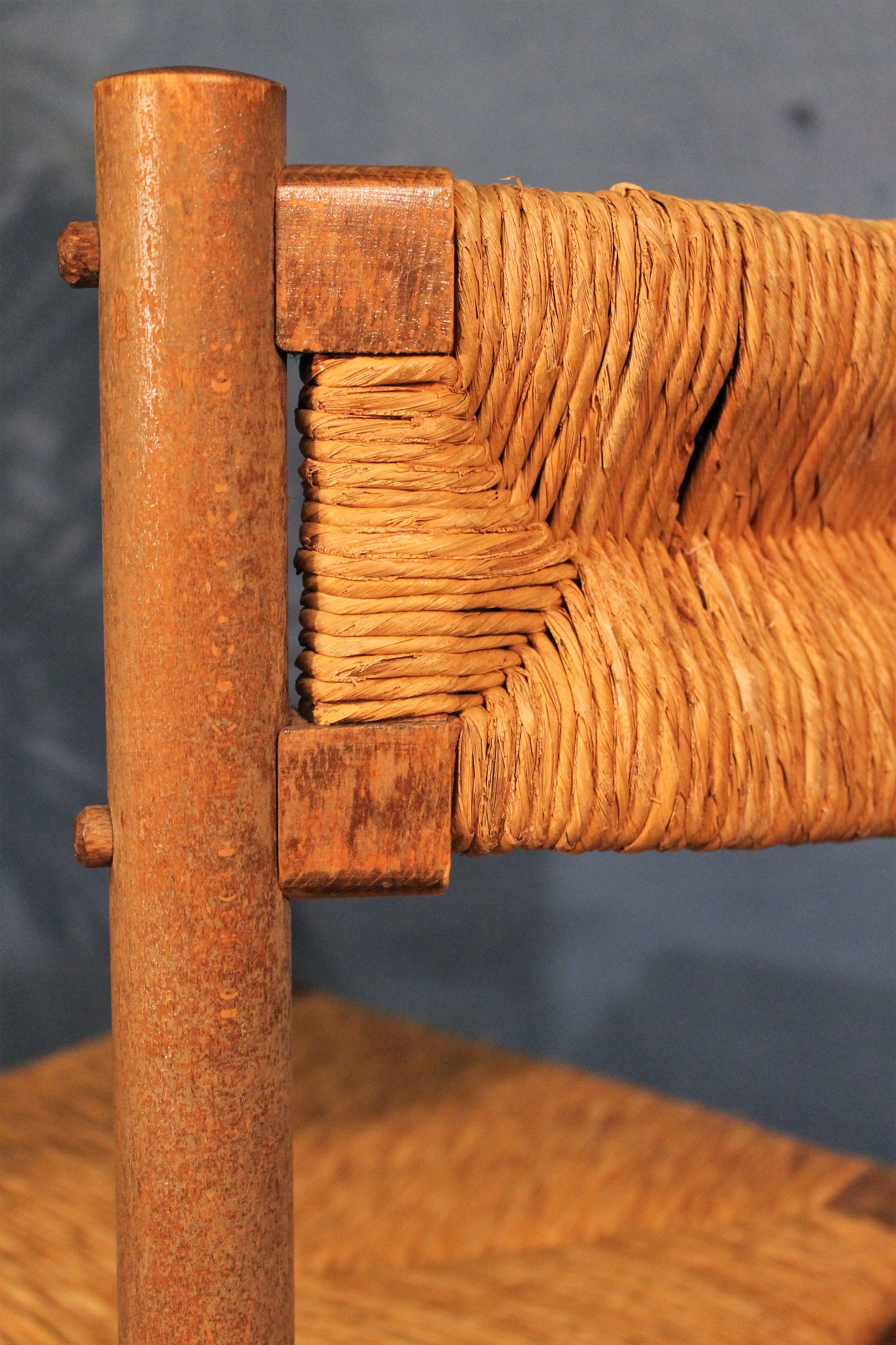 Wooden & straw chair 1960