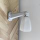Swan neck wall lamp porcelain ceramic tulip opaline glass