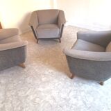 Trio armchairs club 50s grey