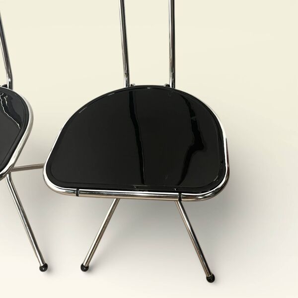 Ensemble de 4 chaises pliantes post-modernes, Niels Gammelgaard, Ikea , 198