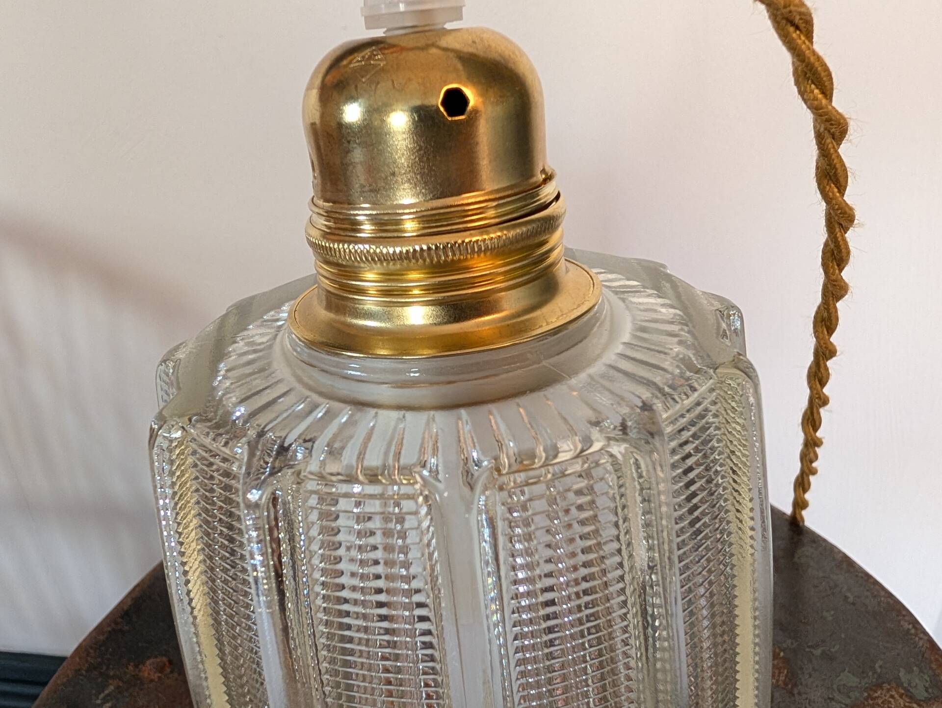 Thick glass lampshade – 1950s/60s