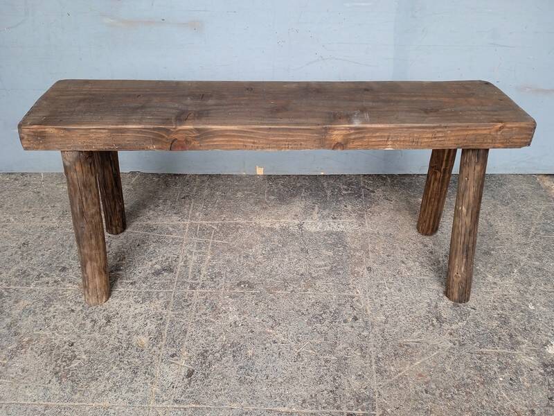 Bench 100 cm old solid wood with patina