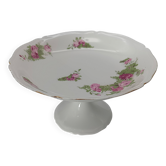 Footed Cup Servant in Limoges Porcelain Floral Decoration Gold Gilding