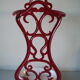 Old umbrella holder cane lion's paw in red and white enamelled cast iron