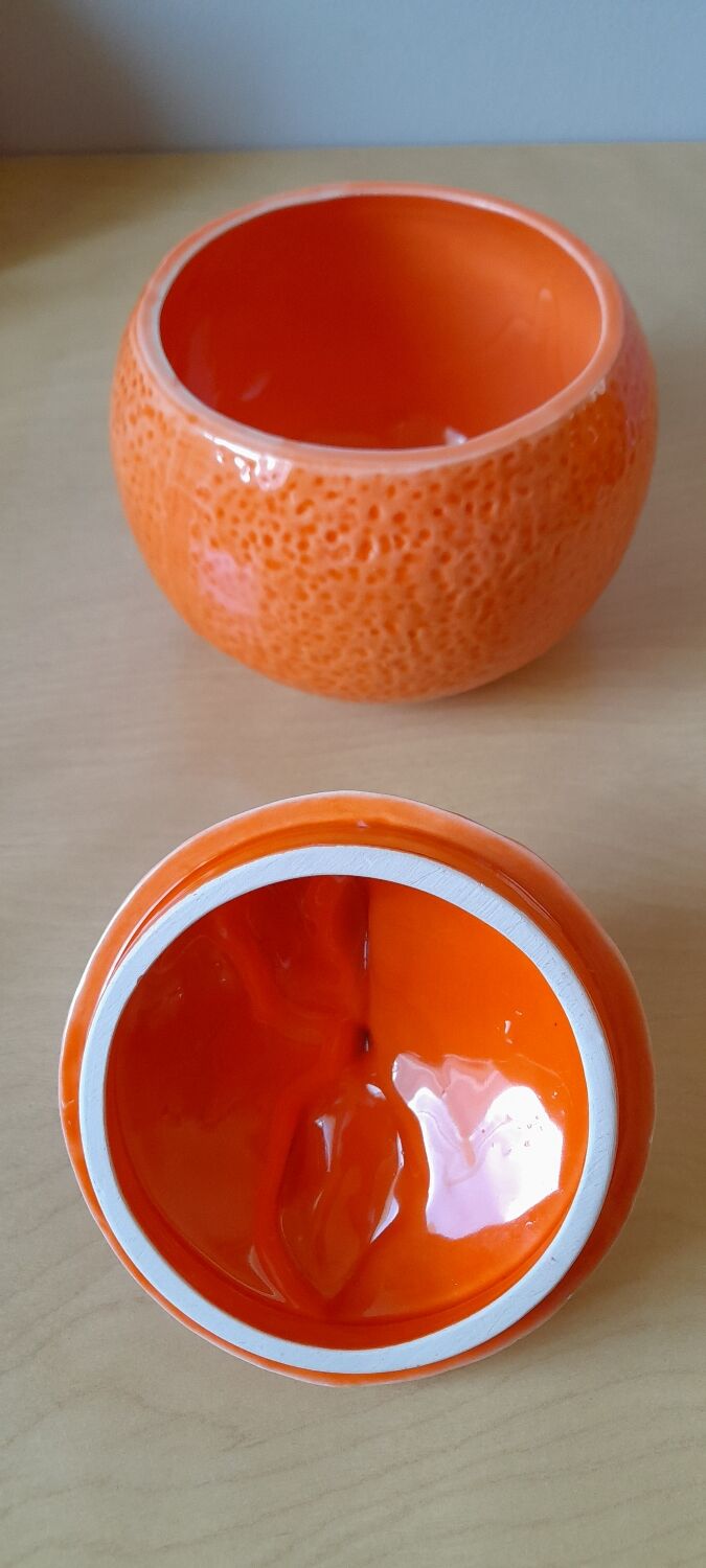 Orange ceramic pot