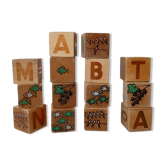Set of 14 old wooden cubes