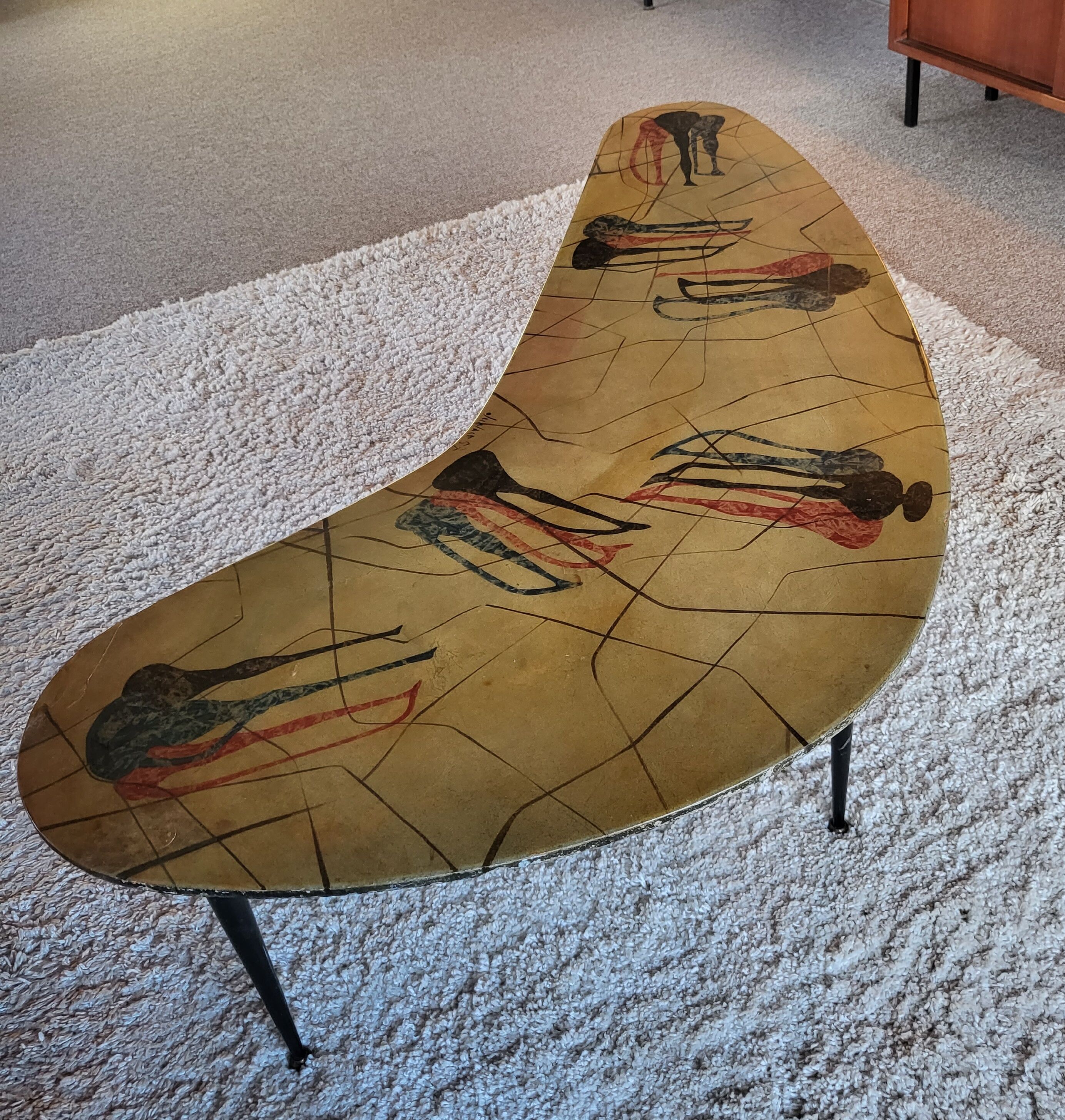 Table d’appoint peinte à la main par Decalage, Italie 1957