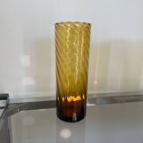 Set of 5 vintage twisted glasses – orange-brown orangeade – 60s/70s