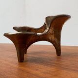 Vintage German brutalist metal candlestick by Harjes