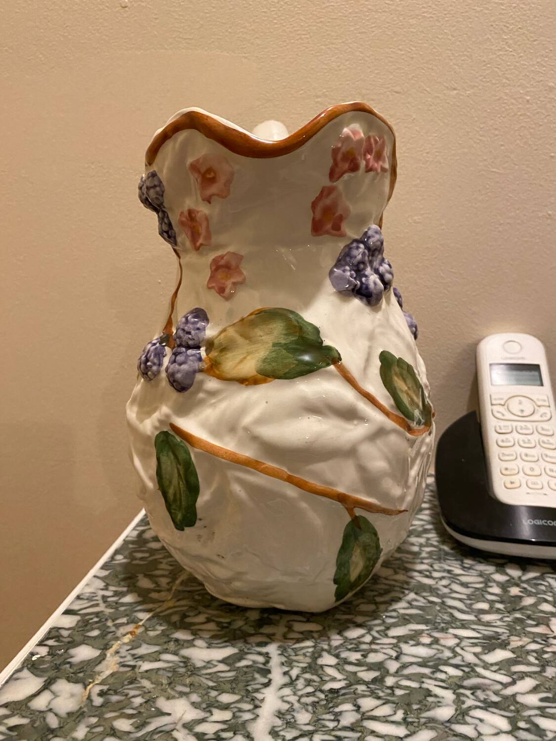 Large vintage earthenware jug