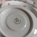 6 flowery white Bavarian porcelain cups & saucers, Seltmann Weiden 1950