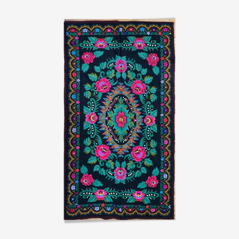 Tapis roumain tissé à la main avec la belle conception florale bohème 289x153cm