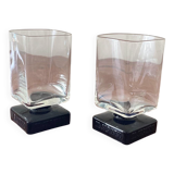 Set of 2 vintage stemmed glasses