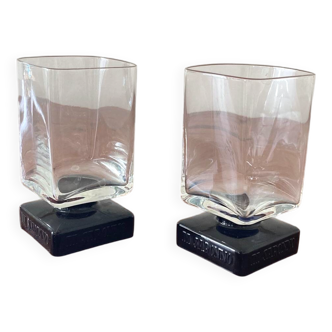 Lot 2 verres à pieds vintage