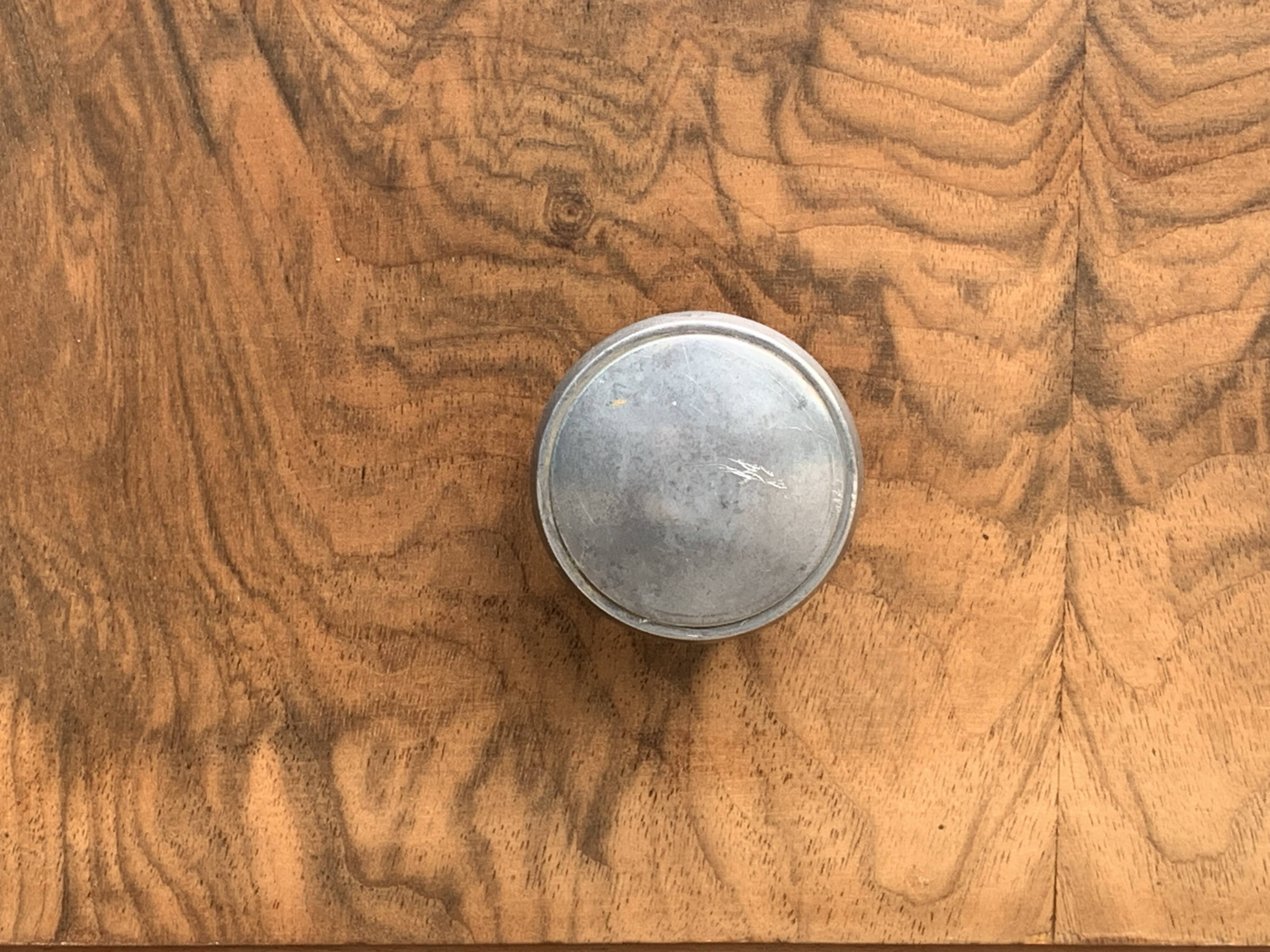 Art Deco chest of drawers in raw walnut burl