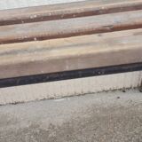 School bench wood and vintage metal