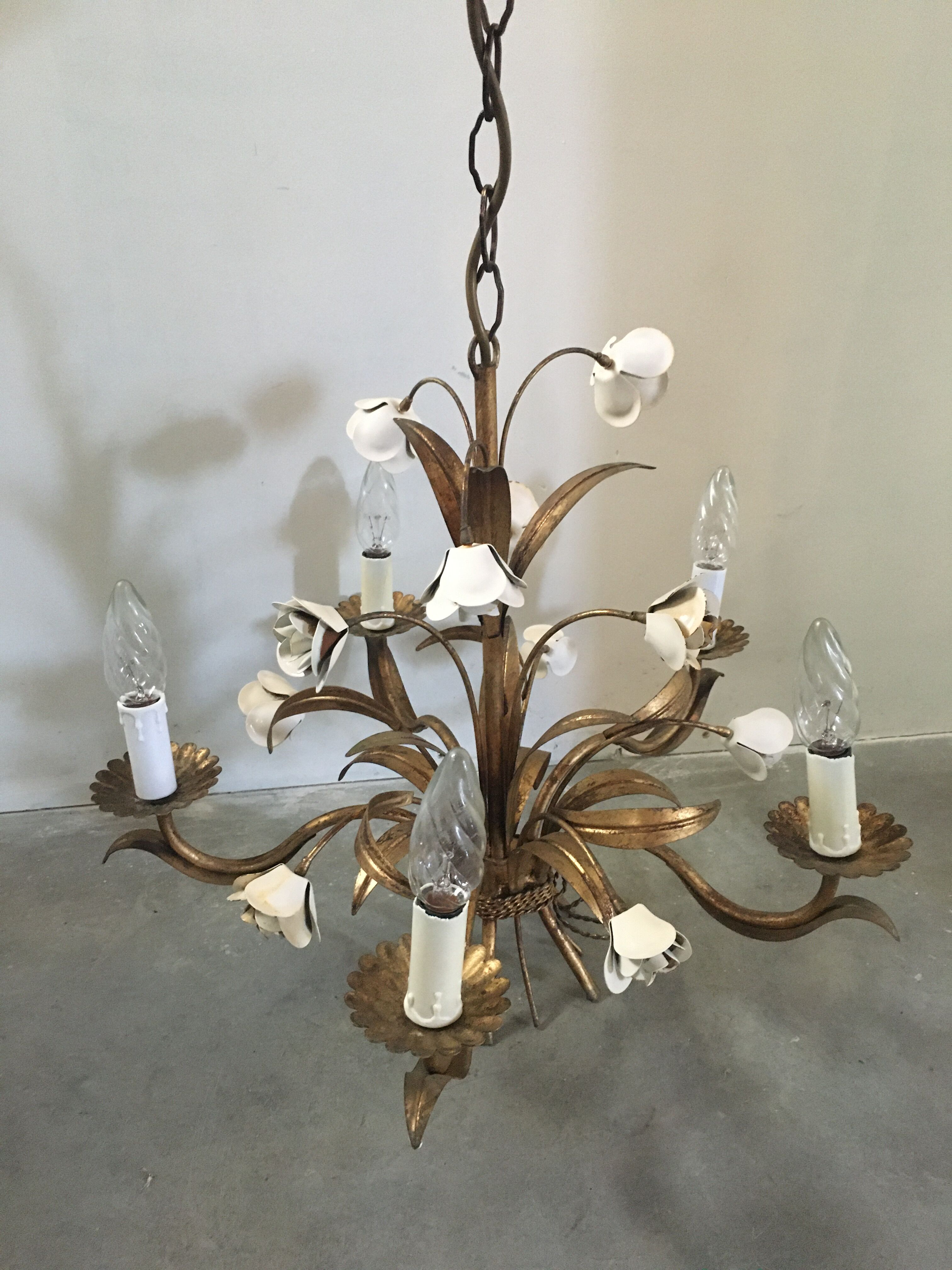 Flower wreath chandelier, 60s