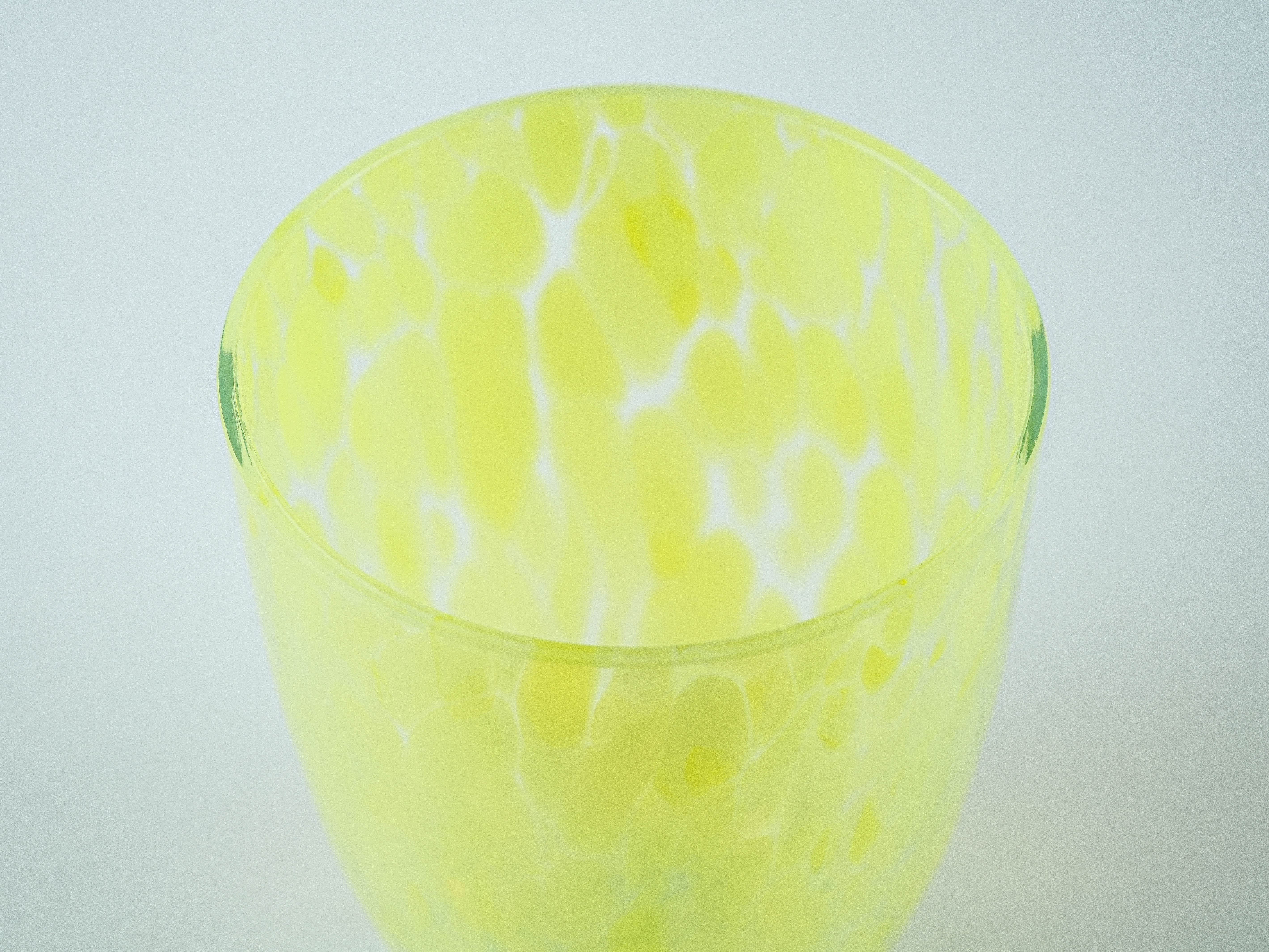 Lemon-coloured glass vase, Danish design, 1970s, made in Denmark